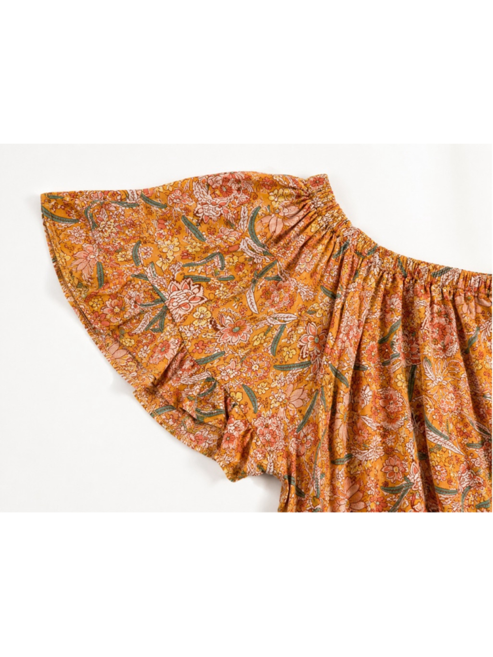 Rachel Zoe Floral Off Shoulder Peasant Tunic Top Orange Boho Plus Size Approx 2X - Picture 6 of 10
